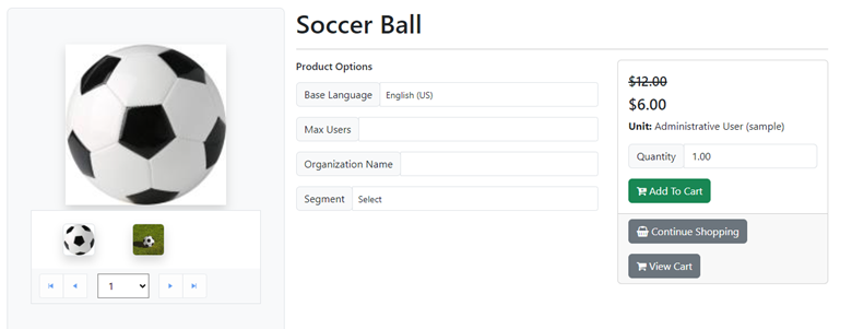 Portal Connector Product Details widget with discounted price