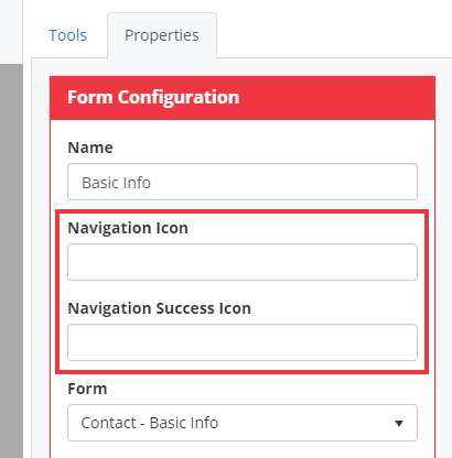 FormFlow Navigation custom Icons