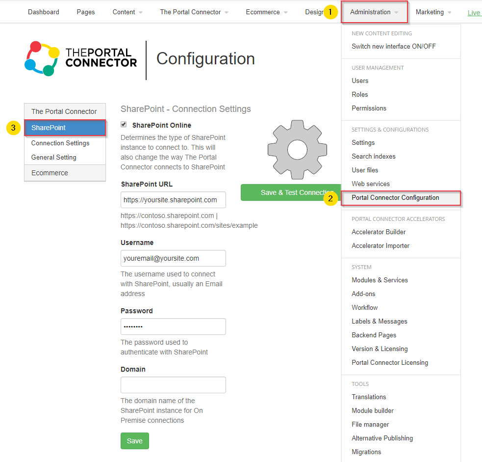 TPC SharePoint connection