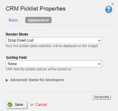 CRM Picklist Appearance 3.2