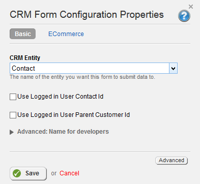 CRM Form Configuration Properties