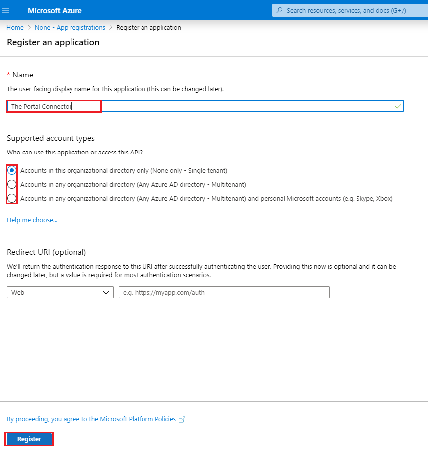 Step 3 in Microsoft Azure